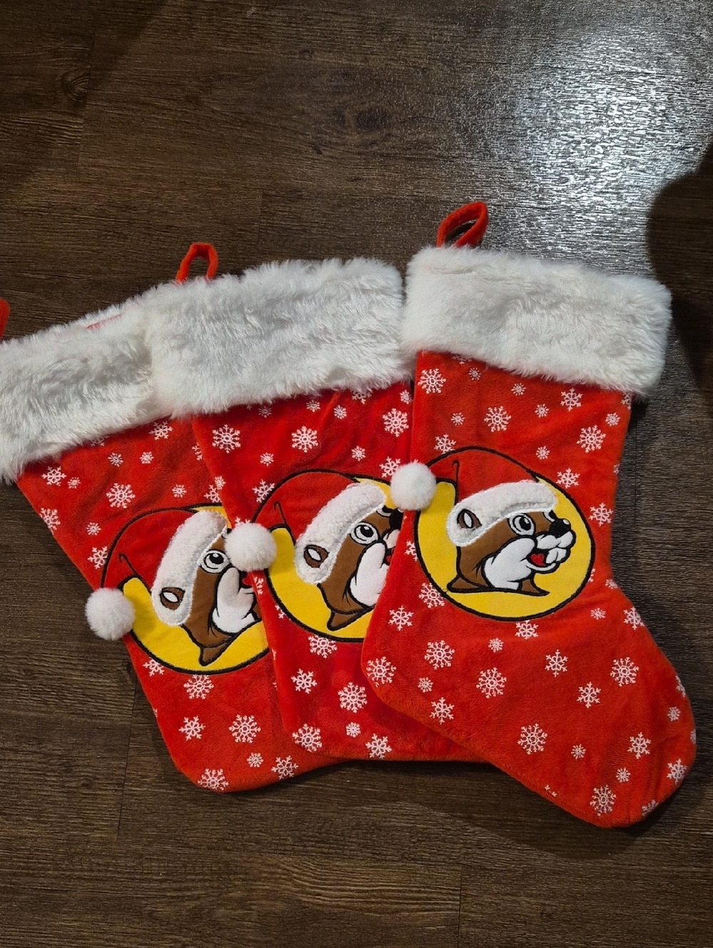Buc-ees Red Holiday Christmas Stockings - Set Of 3